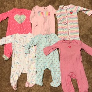 6 baby girl sleeper pajamas